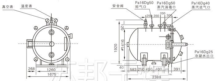 圓形靜態真空干燥機結構示意圖 圓形靜態真空干燥機結構示意圖